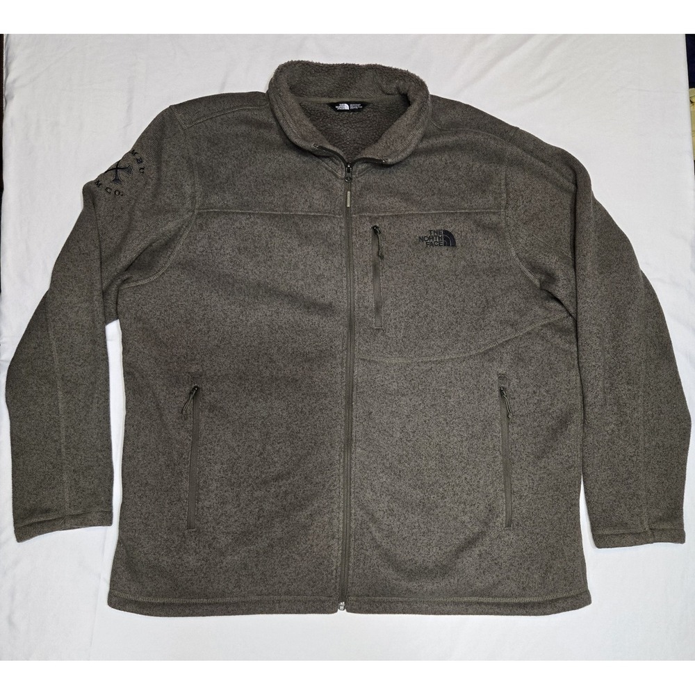 The North Face3XL Sage Green Fleece Full Zip Jacket Bumbu Rum Embroidered Logo